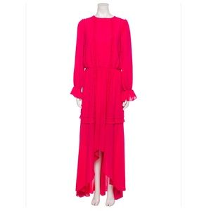 Mikael Aghal high-low chiffon fuchsia dress size 0